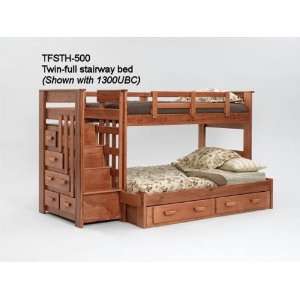 Woodcrest Youth Bedroom Full Stairway Bunk Bed with Side 
