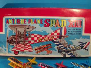 ANTIQUE PLANE SPAD 13 BOXED FRICTION JAPAN BY S2 70S  