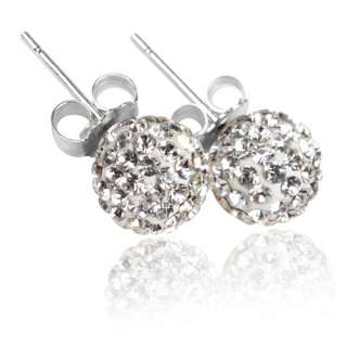 Shamballa Crystal /CZ Ball 925 Sterling Silver · 9ct Gold Earrings 