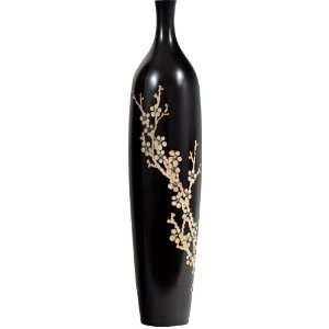  Branch Print Black Wood Vase