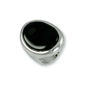    Rhodium ring with (1) 18 x 24mm onyx stone (Size 7). Jewelry