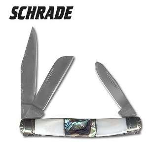  Schrade Folding Knife Middleman Pearl Abalone