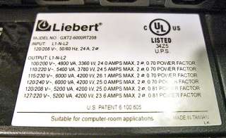 LIEBERT GXT2 6000RT208 6KVA 208/120V UPS  