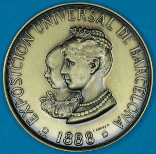 Worlds Exposition Barcelona 1888 Splendid bronze commemorative medal 