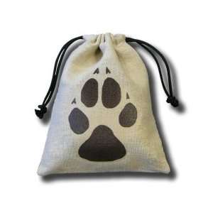  Q Workshop Wolf (Dawg Paw) Dice Bag in Linen Toys 