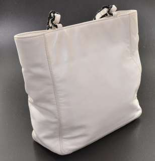   Chanel handbag White lambskin leather tote Chain CC X600  