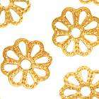 22K Gold Plated Delicate Flower Bead Caps 6mm X50