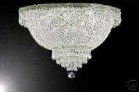 LIGHT 16x24 SILVER COLOR SEMI FLUSH MOUNT CHANDELIER w/ SWAROVSKI 