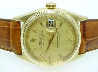 Mens ROLEX Gold Datejust Automatic Swiss Watch  