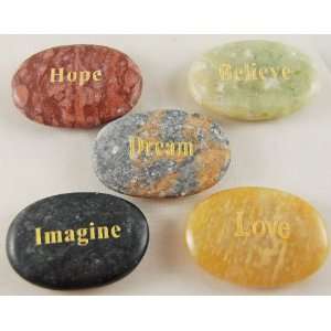  Energy Stones Love, Hope, Believe, Dream, Imagine 