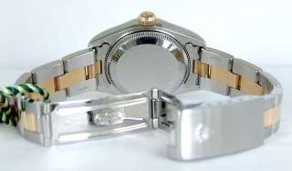 ROLEX   Ladies 26mm 18kt Gold & Stainless Date Just White Arabic Dial 