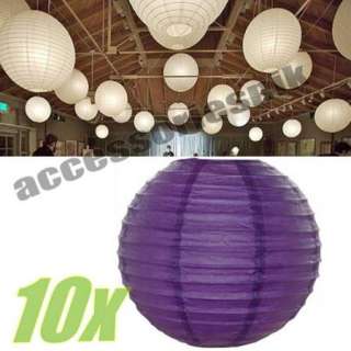 10x purple Round paper lanterns Wedding Decorations size 8  
