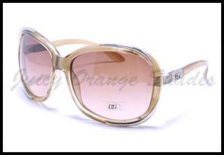 DG Womens ROUND Classic Vintage Sunglasses BEIGE  