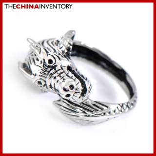 MENS SIZE 8 STAINLESS STEEL 3D DRAGON RING R2704  