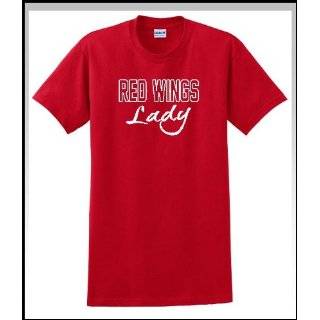 Red Wings Lady Woman in Charge with Attitude Hockey T Shirt