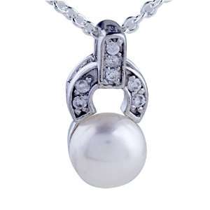  Sterling Silver Antique Pearl Pendant Necklace Pugster Jewelry