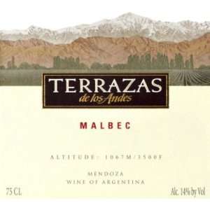 Terrazas De Los Andes Malbec 2010 750ML Grocery & Gourmet 
