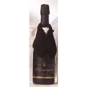  Black Satin Groom Wine Bottle Cover Jewelry