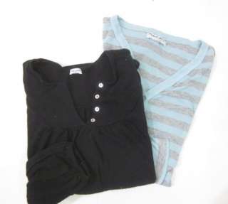 LOT 2 DESIGNER Black Blue Gray Long Sleeve Shirts Sz Xs  