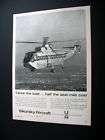 Sikorsky Twin Turbine S 61 Helicopter 1962 print Ad