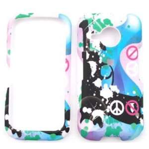 HTC Droid Eris ADR6200 Gun with Peace Sign on Pink and Blue Hard Case 