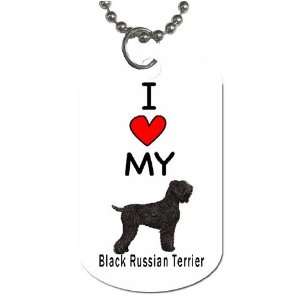  I Love My Black Russian Terrier Dog Tag 