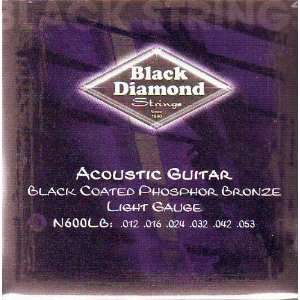 Black Diamond Acoustic Guitar Black Coated Phosphor Bronze .012   .053 