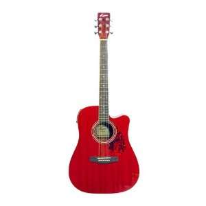  Red Kansas Dreadnaught Acoustic/Electric Guitar