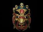 Old Nepal Tibet Wooden Wrathful Mahakhala Wall Mask XI