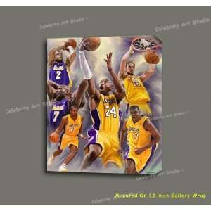NBA LOS ANGELES LAKERS ORG MIXED MEDIA CANVAS PAINTING W GALLERY WRAP 