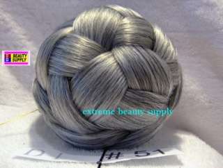 hair dome dance bun chignon wiglet silver gray # 51 M  