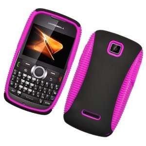  Hybrid Hot Pink/ Black Cover Case For Motorola Theory 
