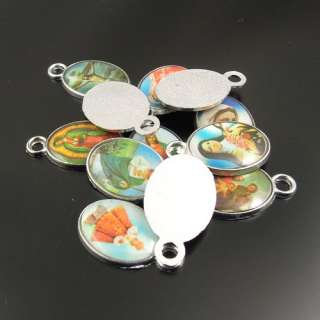 Mixed color silver tone epoxy alloy dangle pendant findings charm 