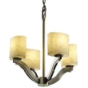 Clouds Bend Chandelier by Justice Design Group   R132184, Finish Dark 