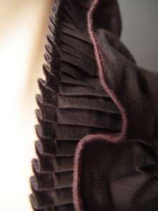 BROWN Edwardian Victorian Steampunk Ruffle Bustle Tailcoat Top fp 