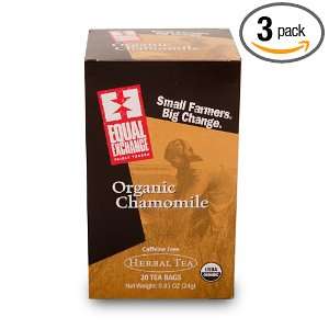 Equal Exchange Organic Chamomile Tea, 20 Count (Pack of 3)  