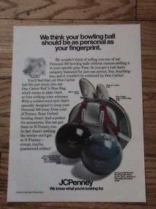 1972 JCPENNY ADVERTISEMENT BOWLING BALL AD PERSONAL 300  