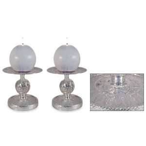  Silvery Delight, candleholders (pair)