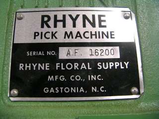 Rhyne Pick Machine, Florist, Flower, Floral, Stemming, Craft 