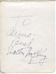 Walter Woolf King Marx Brothers Movies Signed Autograph  