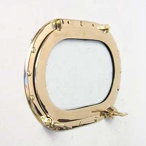 the porthole mirror has 2 dogs latches that can be loosened to allow 