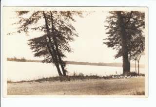 Gun Lake Wayland MI Old RPPC Postcard Michigan Allegan Barry County 