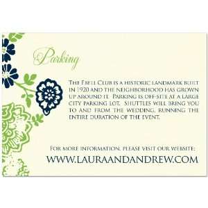  Cari Green And Navy Reception Cards On Antique White