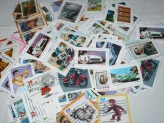 350 ASSORTED 37c 39c USED COMMEMORATIVE STAMPS ON PAPER  