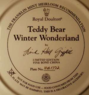TEDDY BEAR Collector Plate WINTER WONDERLAND by Franklin Mint for 
