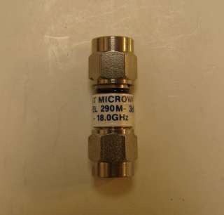   Microwave 290M 3 Attenuator 3dB DC 18GHz, 2W, SMA, M/M, New  