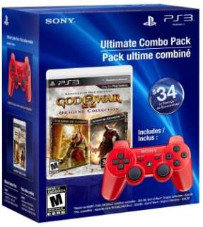   PS3 Dual Shock 3 Deep Red Bundle with God of War 