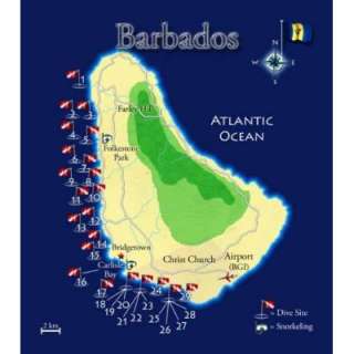  Barbados Dive Map