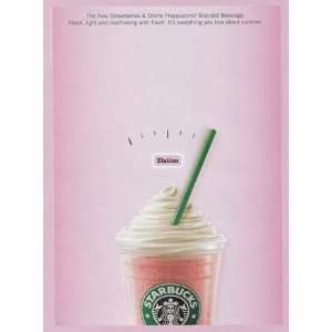   Ad 2004 Starbucks Strawberries & Crème Frappucino Starbucks Books