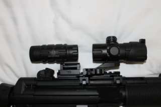 UTG 3X Magnifier Flip to side Combo with UTG Red Dot Scope Sight Green 